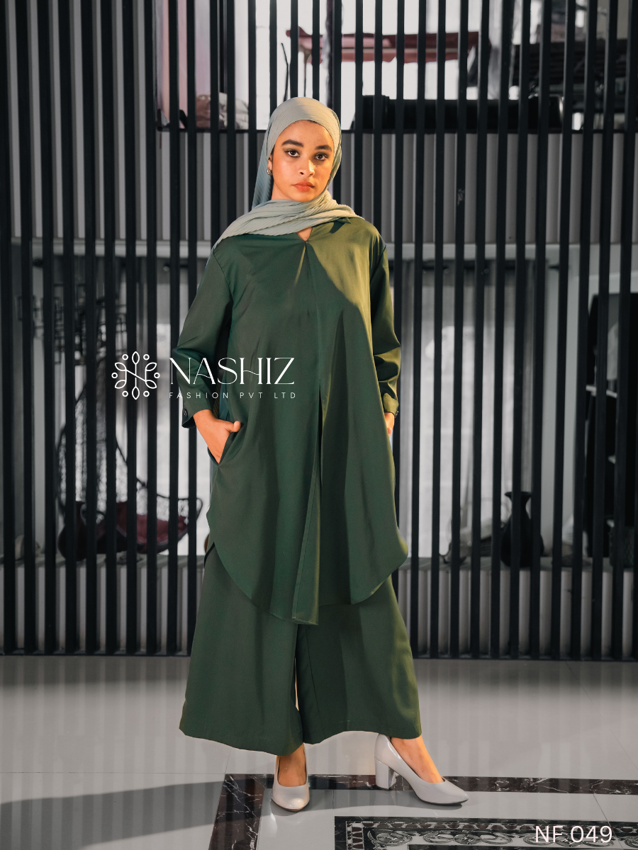 Green Top With Flare Pant
