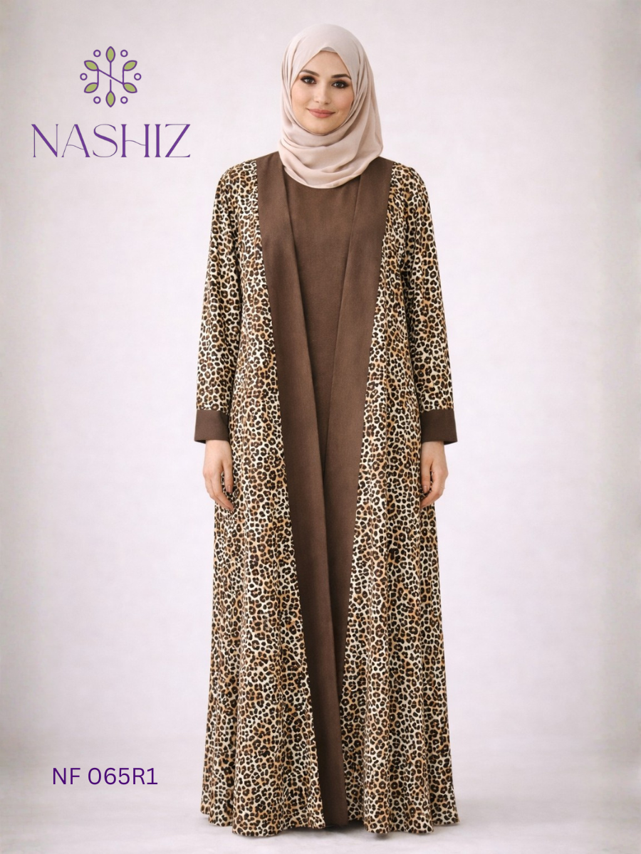 Printed Kimono Brown With Inner