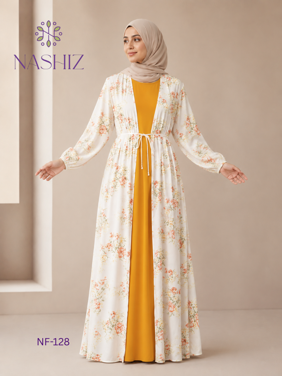 Floral Kimono With Orange Inner