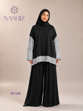 Black Printed Top With Side Slit