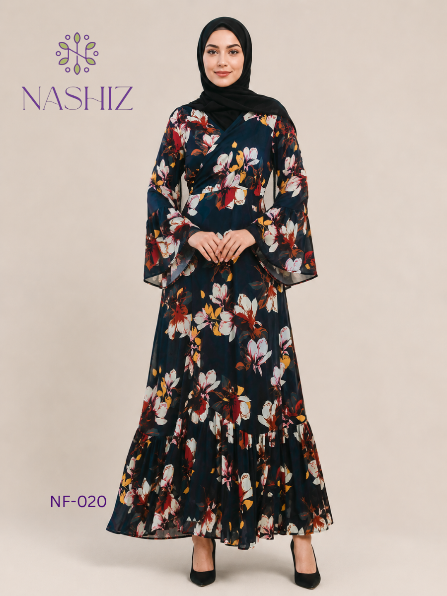 Floral Wrapper Dress - Long