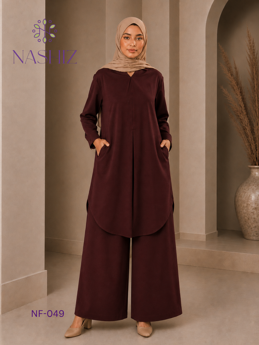 Purple Top With Flare Pant