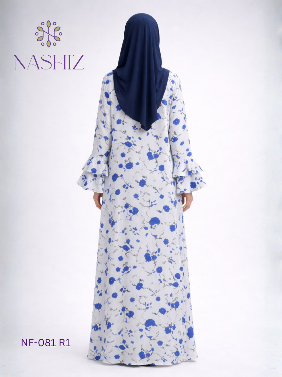 Printed Kimono with Black Inner – 2PC