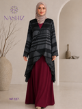 2pc Modest Dress With Black Coat