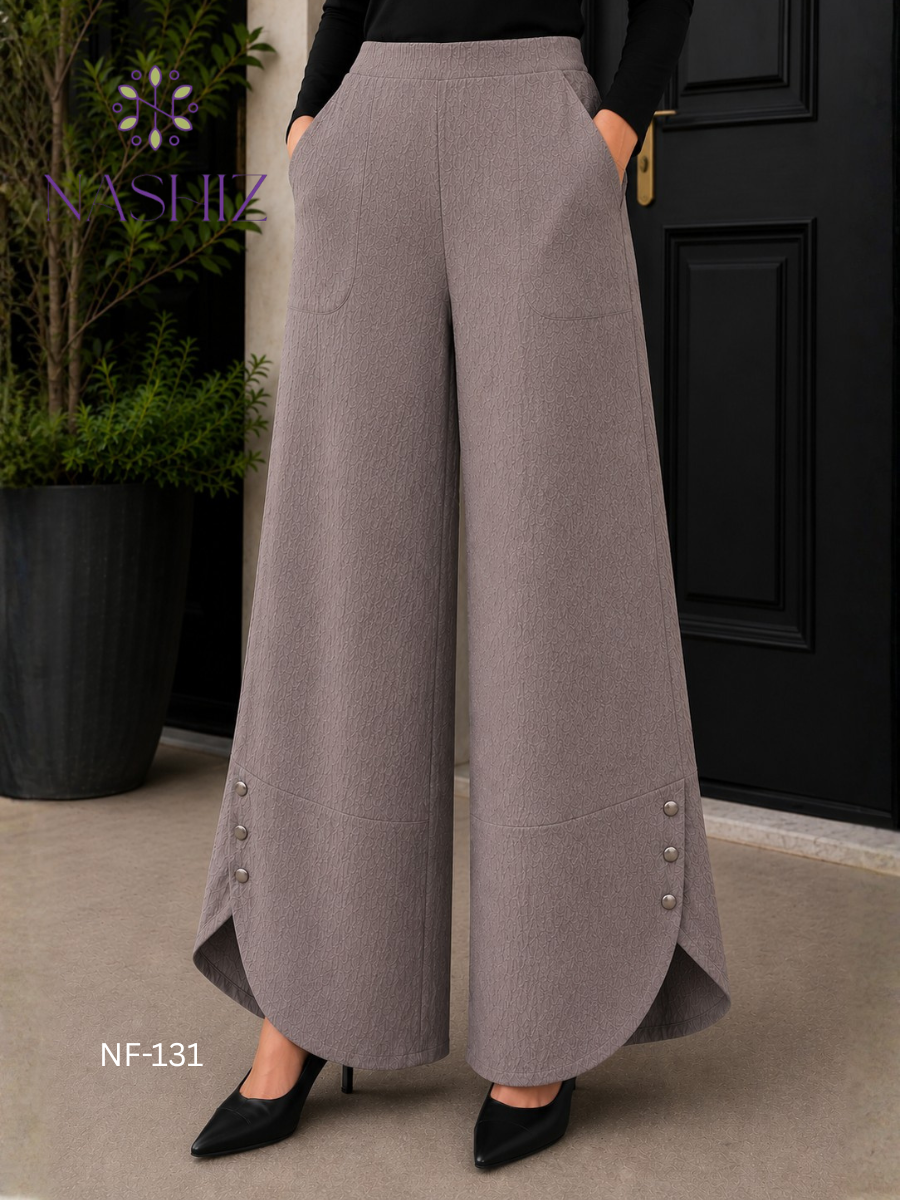 Pants With Button Edge