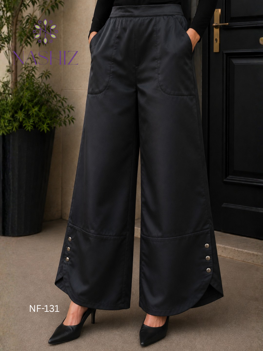 Pants With Button Edge