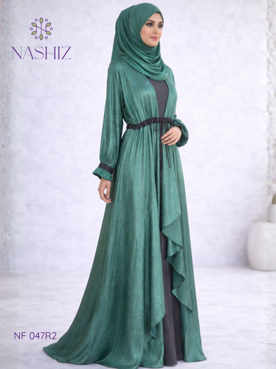 Diamond yo yo dark green flare kimono with black inner