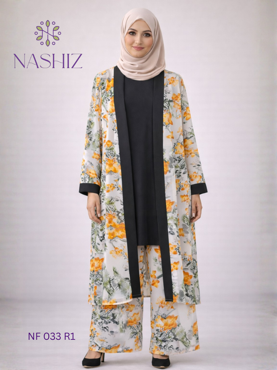 Kimono With Flare Pants And Inner - 3 Pc Set Dress