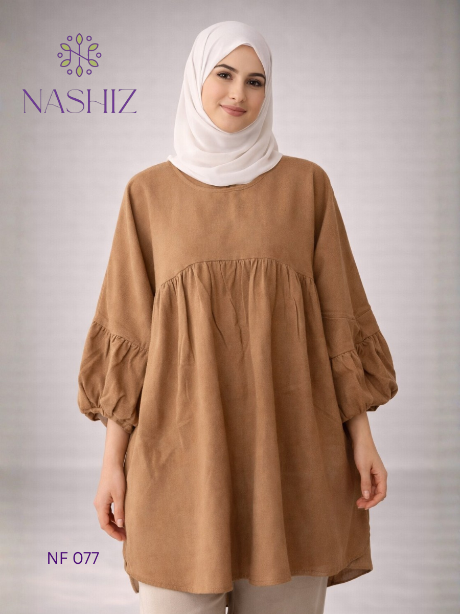 Short Linen Top - Beige