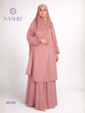 Moss Crepe 2 Pc Prayer Cloth – Rouge Pink With Pockets