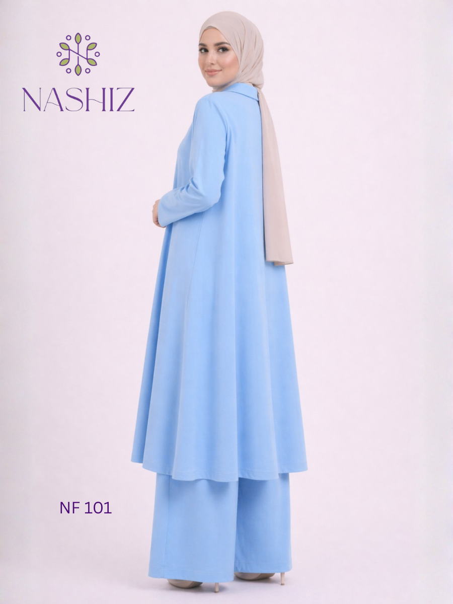 Blue Long Coat With Pants