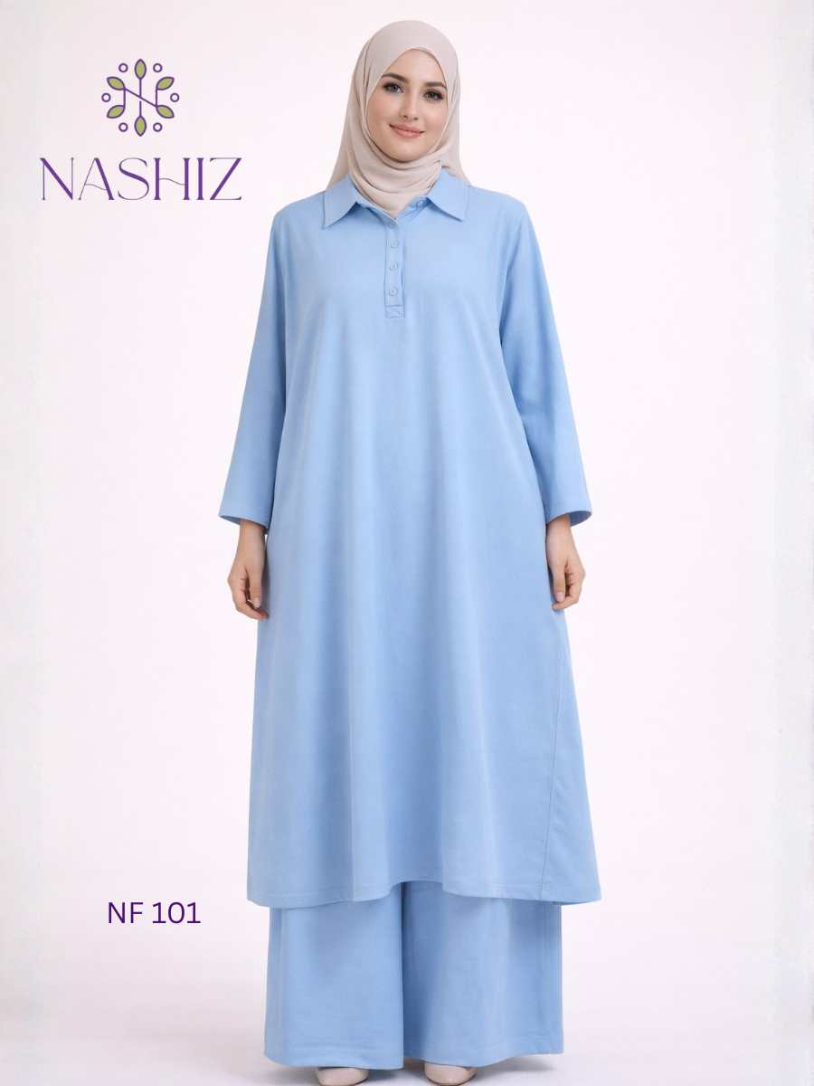 Blue Long Coat With Pants