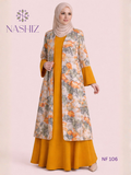 Brown Inner With Short Floral Top With Bell Sleeves