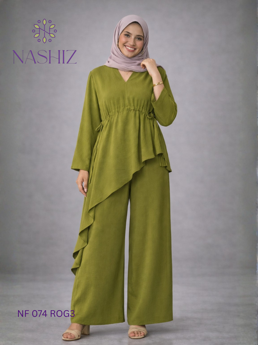 Side Long Top With Flare Pants