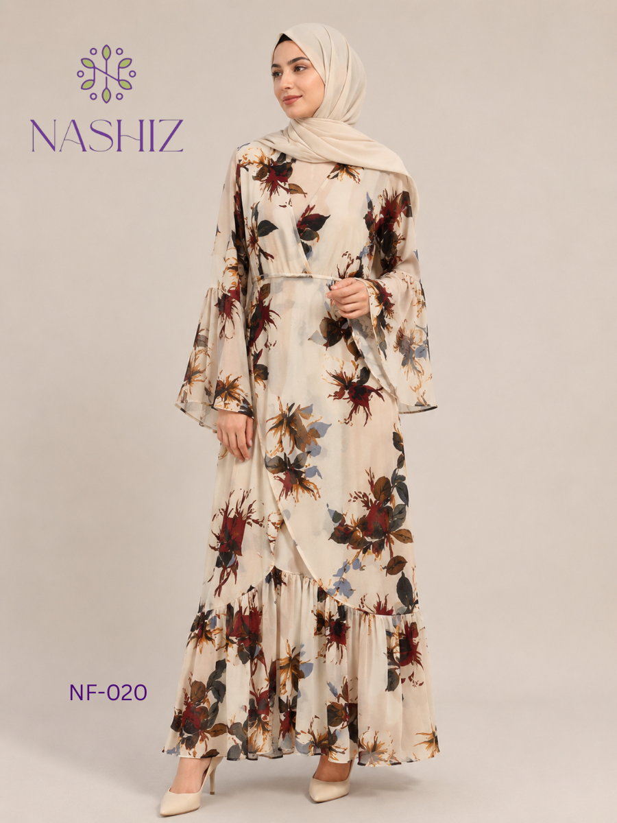 Floral Wrapper Dress - Long