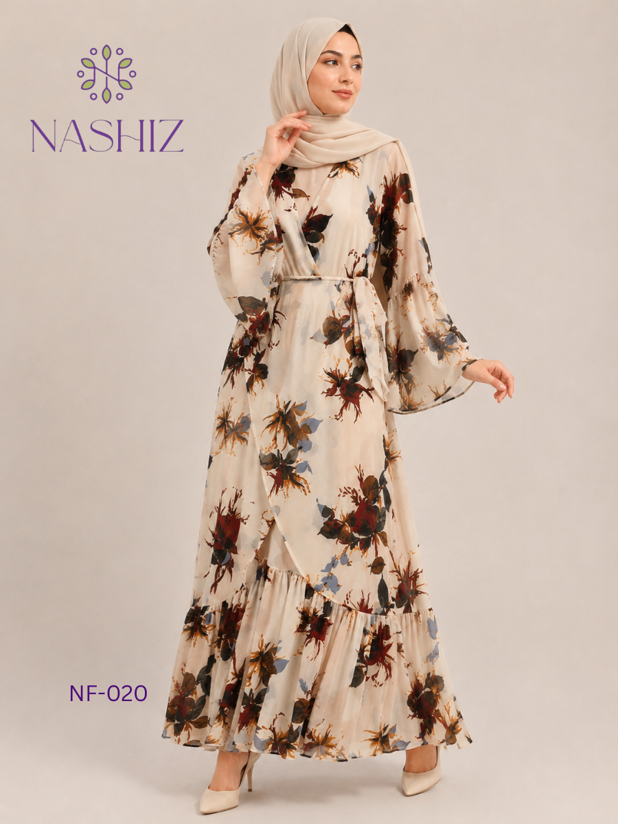 Floral Wrapper Dress - Long