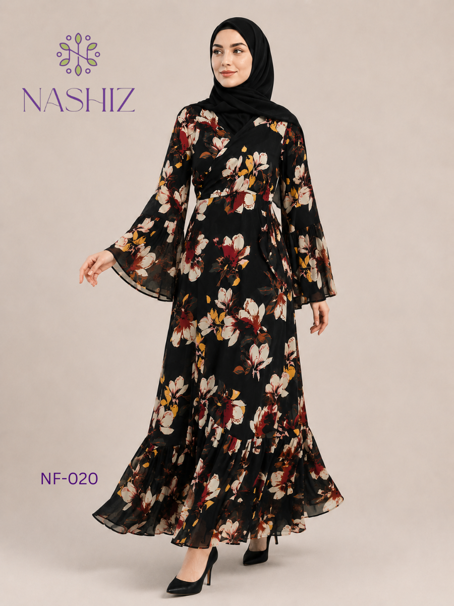 Floral Wrapper Dress - Long