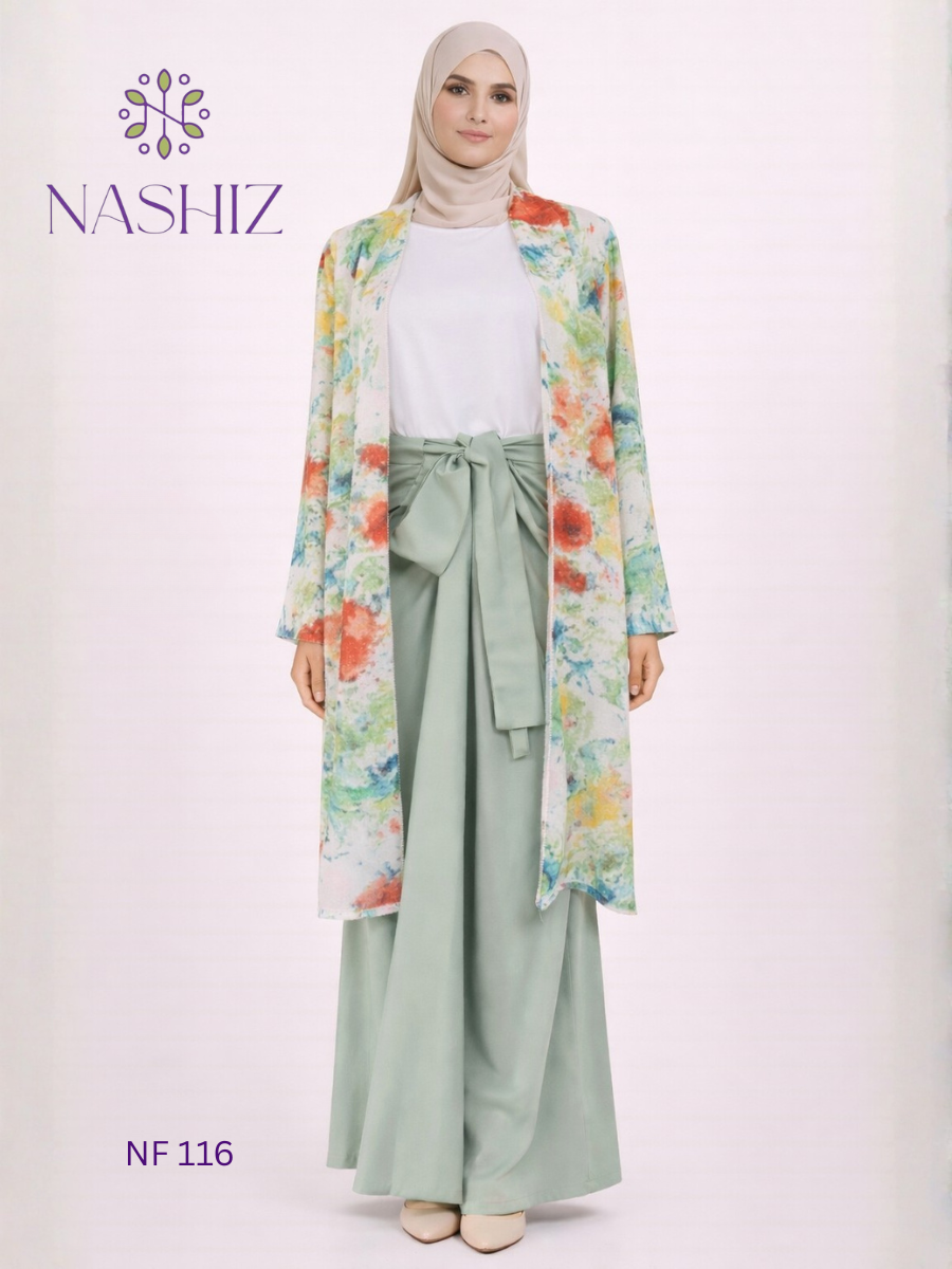 Long Top With Front Tie Skirt