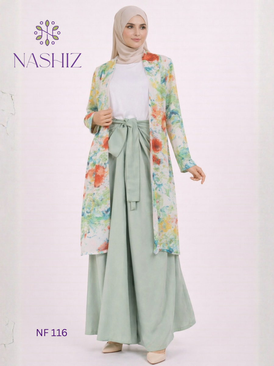 Long Top With Front Tie Skirt