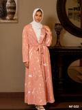 Long Coat Dress With Belt - Pink
