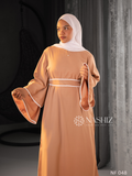 Bell Sleeve Long Dress - Beige