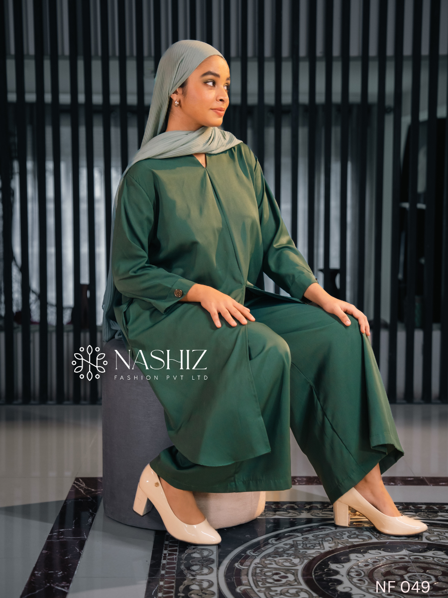 Green Top With Flare Pant