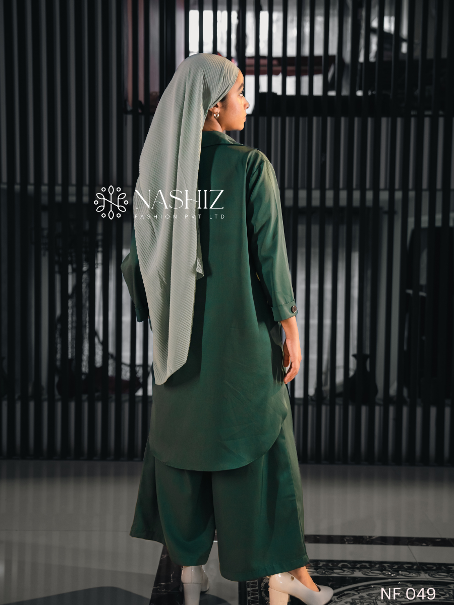 Green Top With Flare Pant