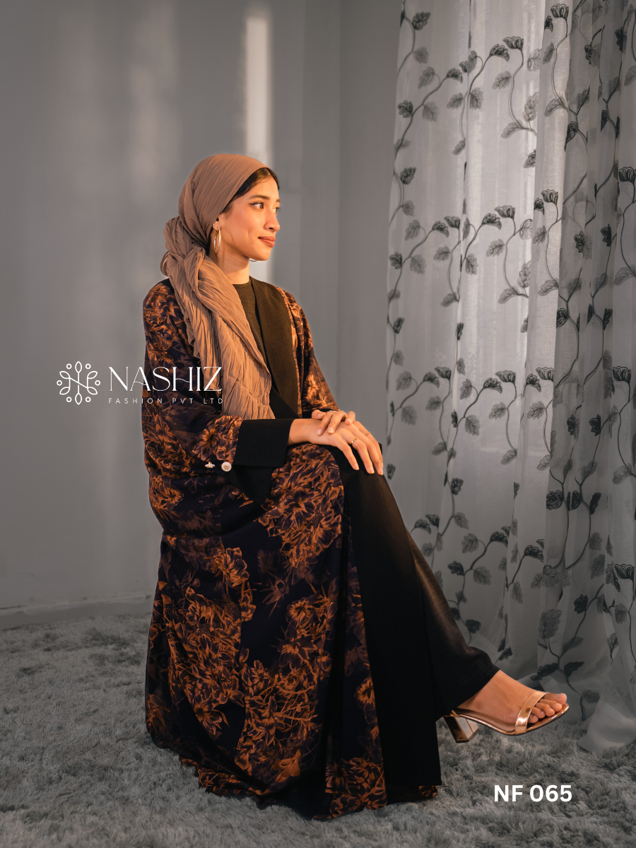 Printed Kimono Brown With Inner