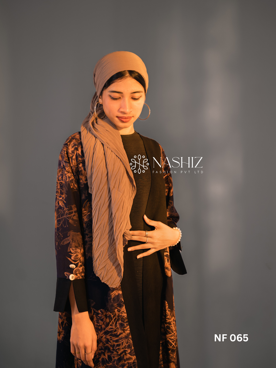 Printed Kimono Brown With Inner