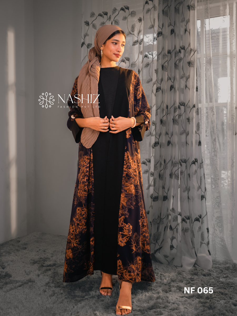 Printed Kimono Brown With Inner