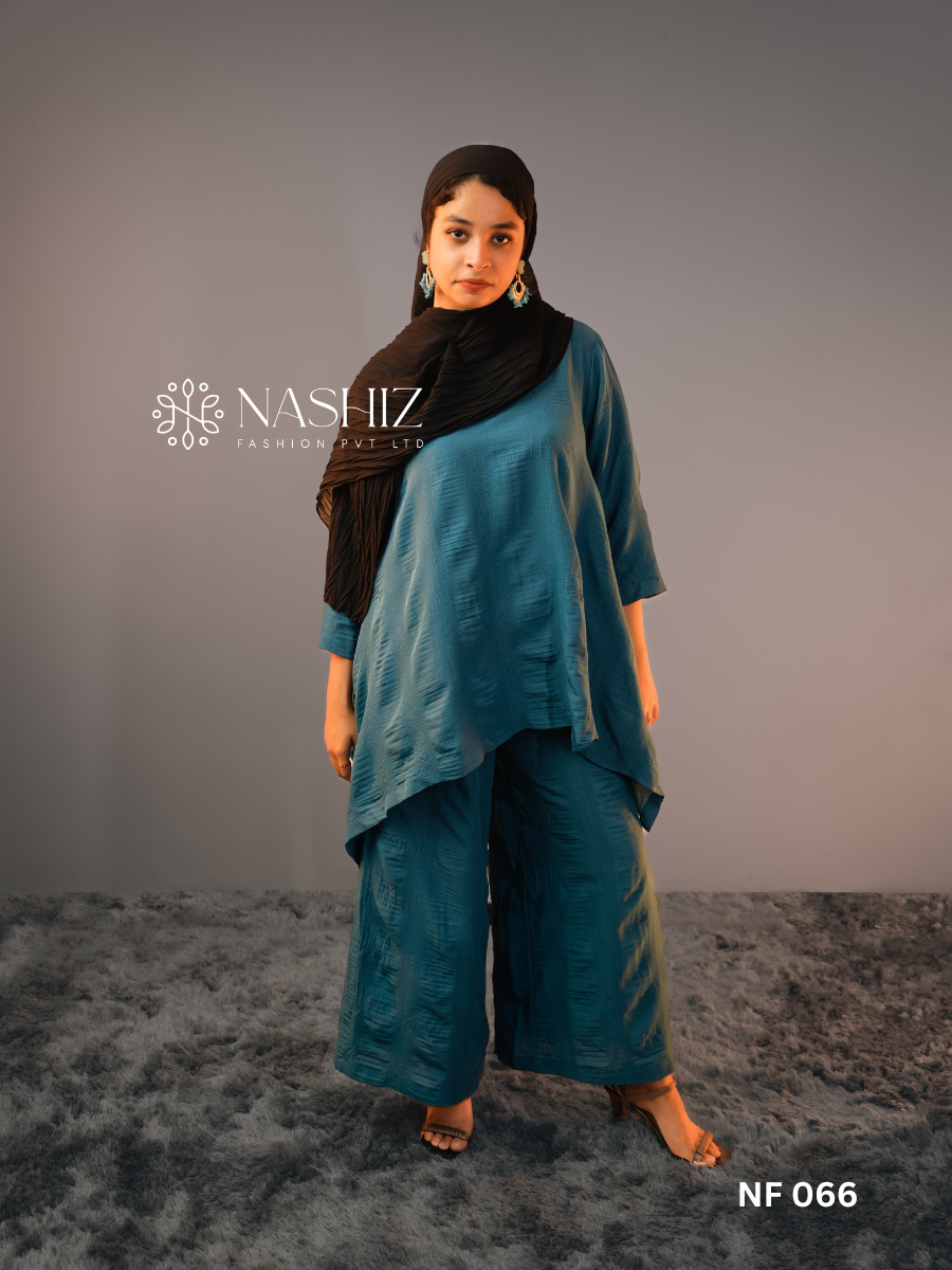 Blue Flare Top With Pant