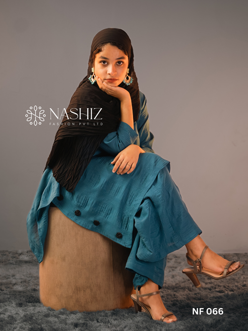 Blue Flare Top With Pant