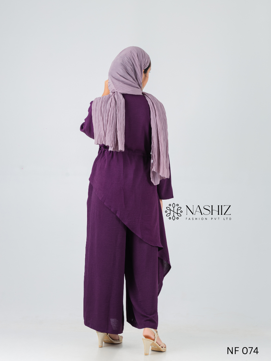 Side Long Top With Flare Pants