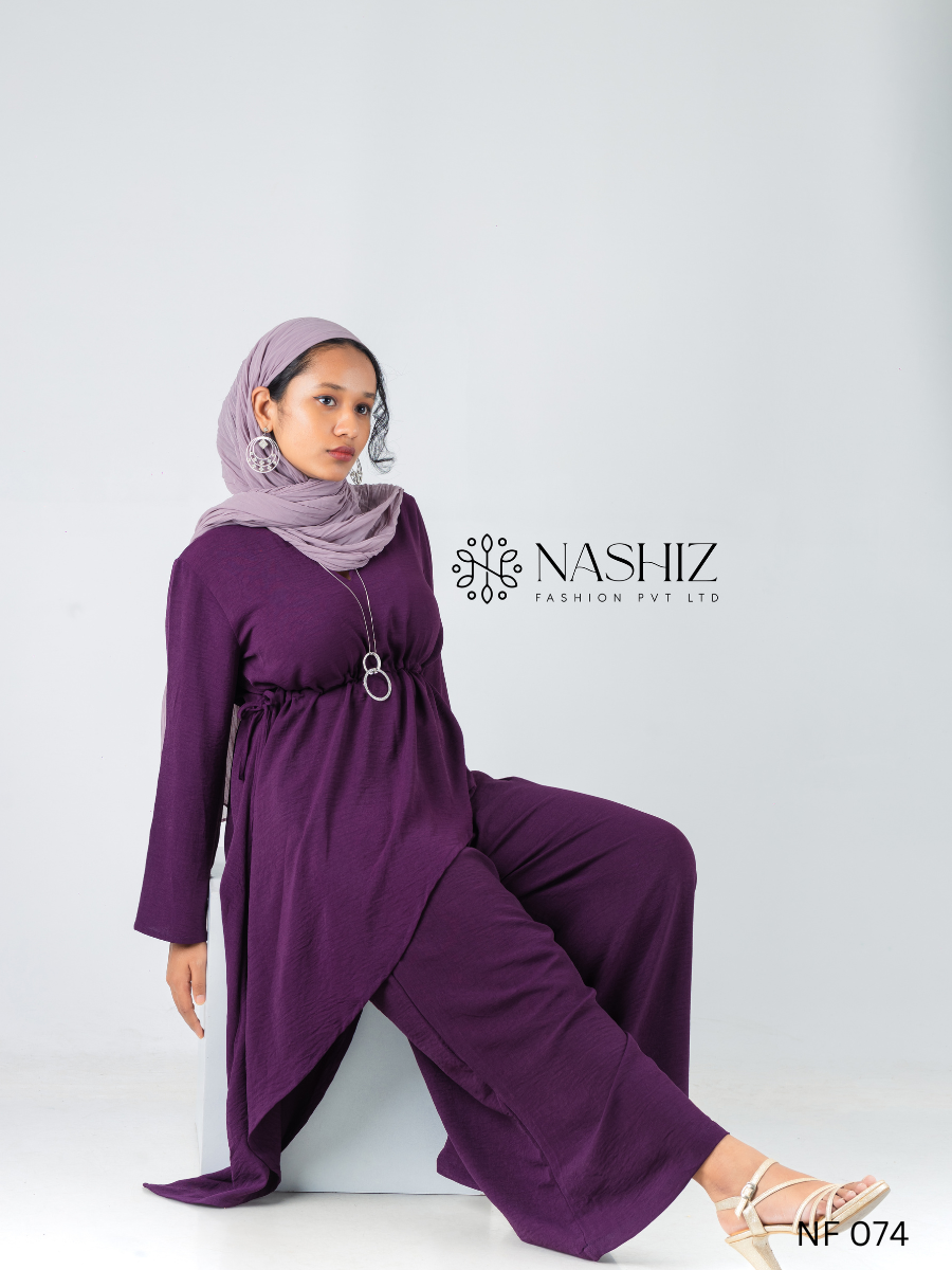 Side Long Top With Flare Pants