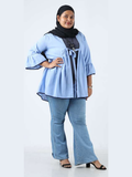Ruffle Style Short Top - Blue