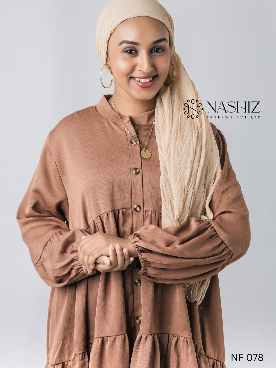 2 Layer Short Top With Pant - Brown