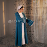 Blue Kimono with White Accent Edging