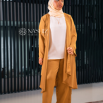 Short Kimono Style Top with Flare Pants and short inner