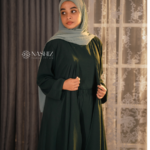 Three-piece long kimono-style suit with short Inner