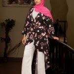 Printed Long back Tail Top