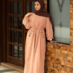Modest Long dress with Side buttons