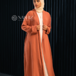 Salmon Pink Simple Kimono with a White Inner