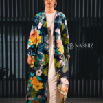 Elegant Floral Kimono with White Inner
