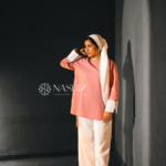 Pink Linen Top with Flare Pants