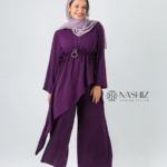 Side-Tail Top with Flare Pants