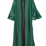 Green Layered Ruffle Sleeve Kimono